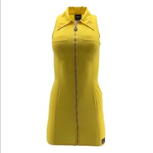 AUTHENTIC VERSACE Yellow Tight Logo Dress